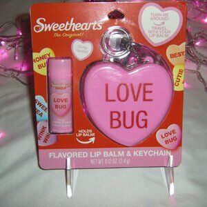 Sweethearts Cherry Flavored Lip Balm & Travel Keychain NWT